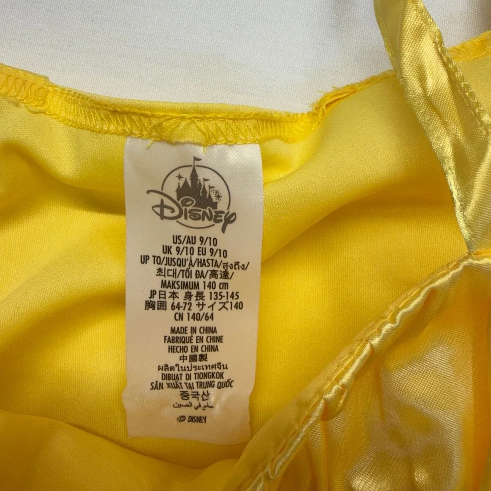 Disney Store Belle Deluxe Princess Costume Dress 9/10 Beauty & Beast Yellow Gown